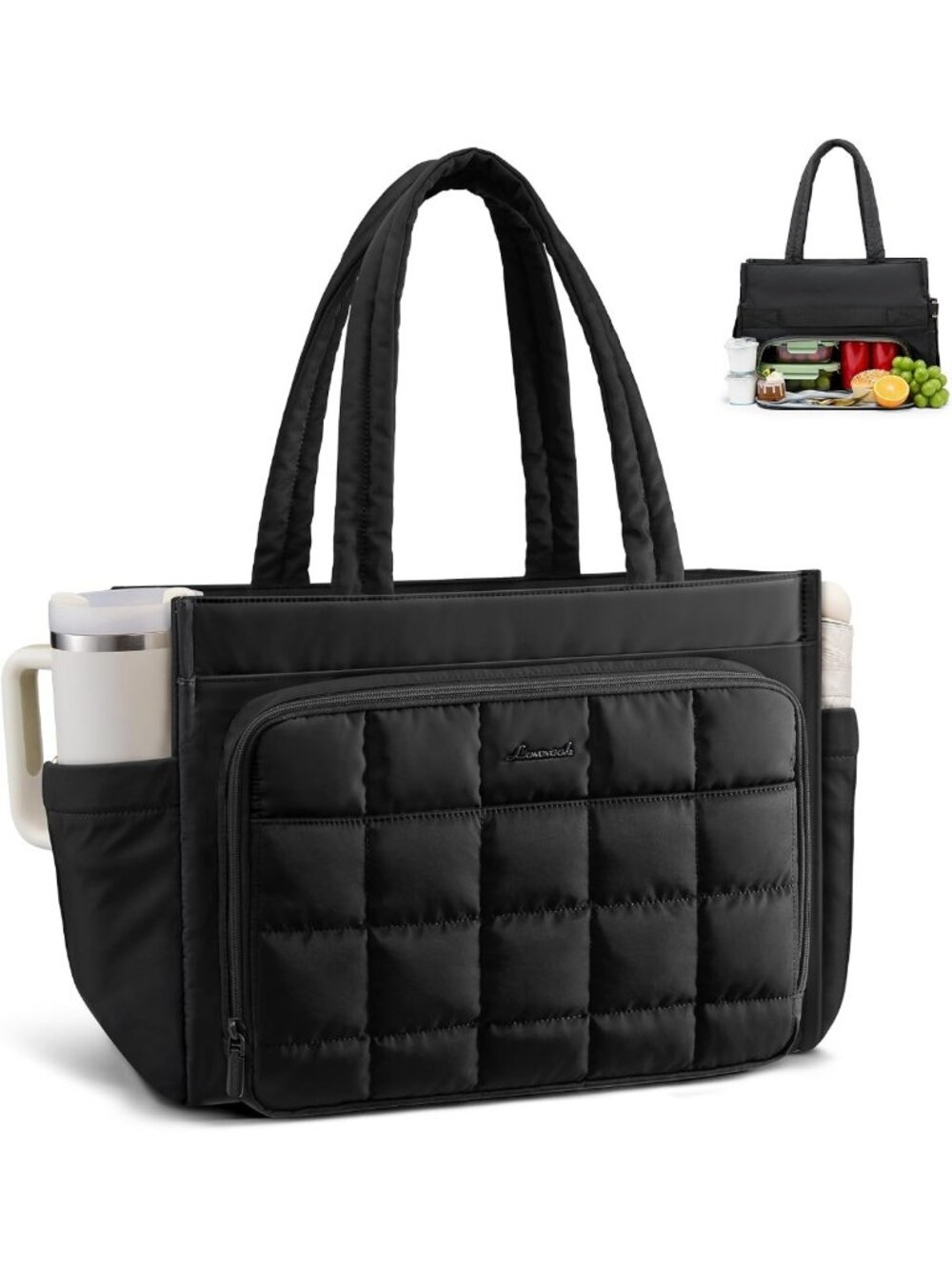 LOVEVOOK Lunch Tote for Women, Laptop Bag with Insulated Lunch Compartment